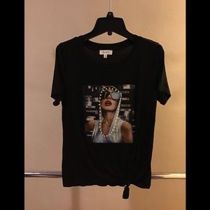Women Black T-Shirt Diva style
